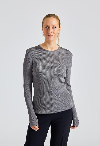Toteme Metallic Rib Knit Gun Metal